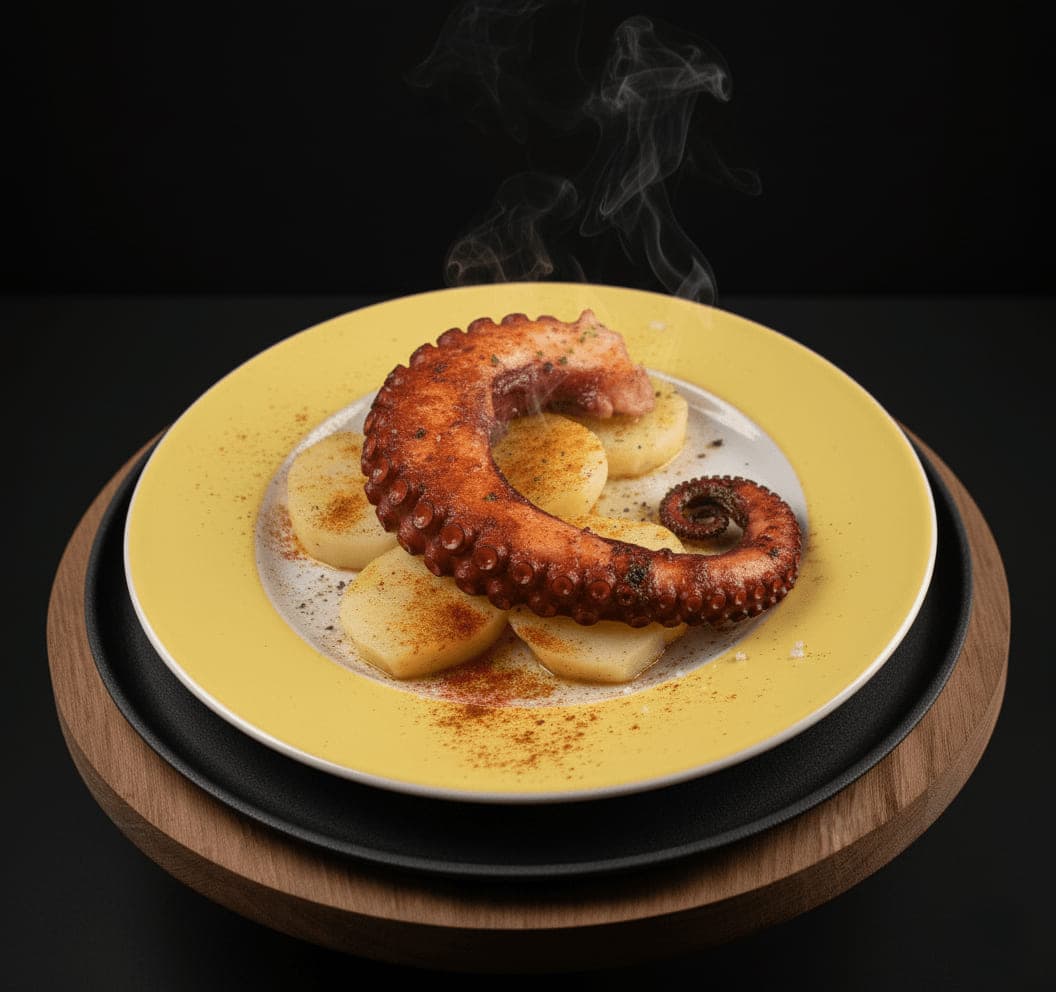 Charcoal-grilled octopus tentacle